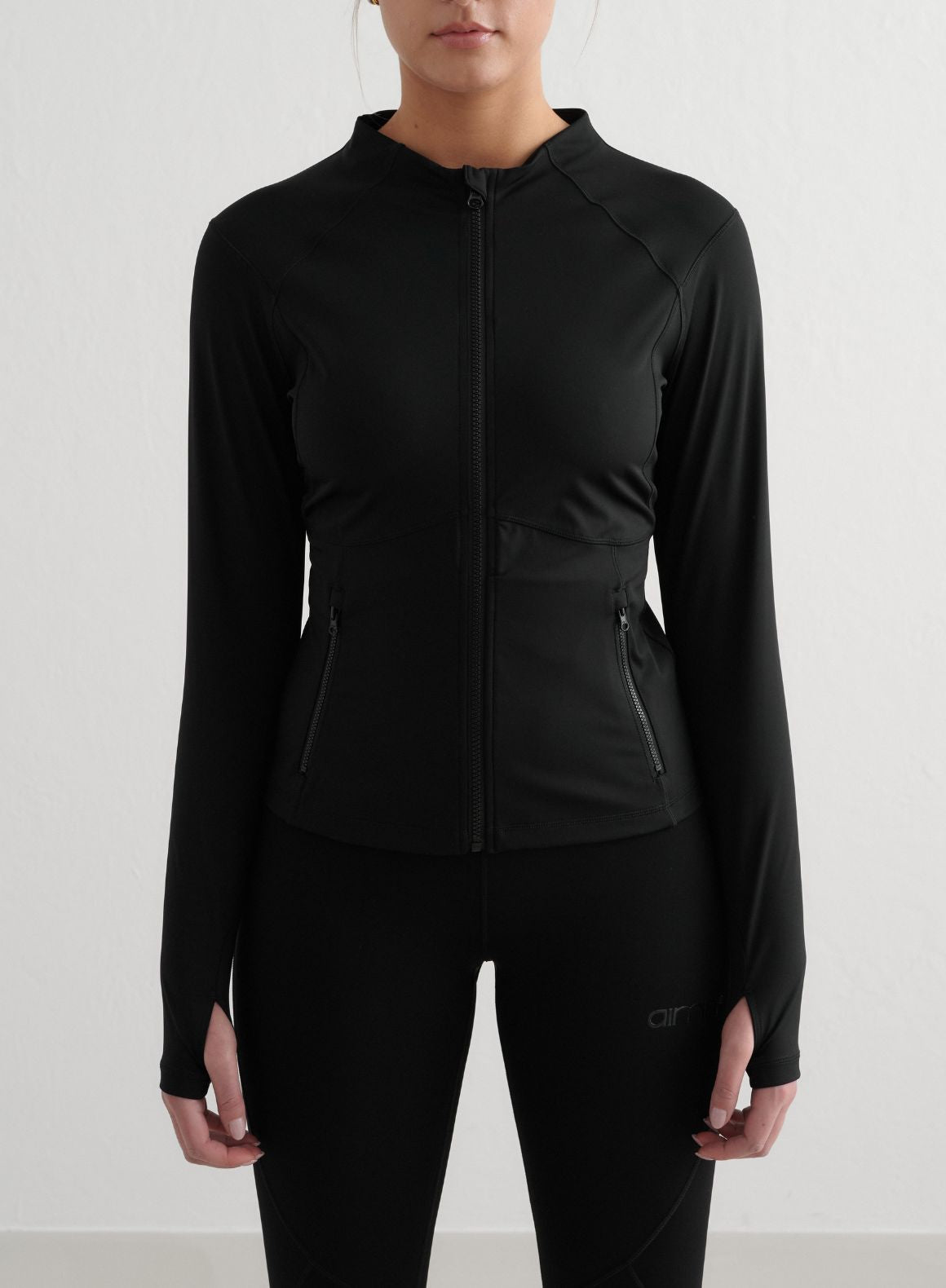 Black Sculpting Zip Jacket – AIM'N