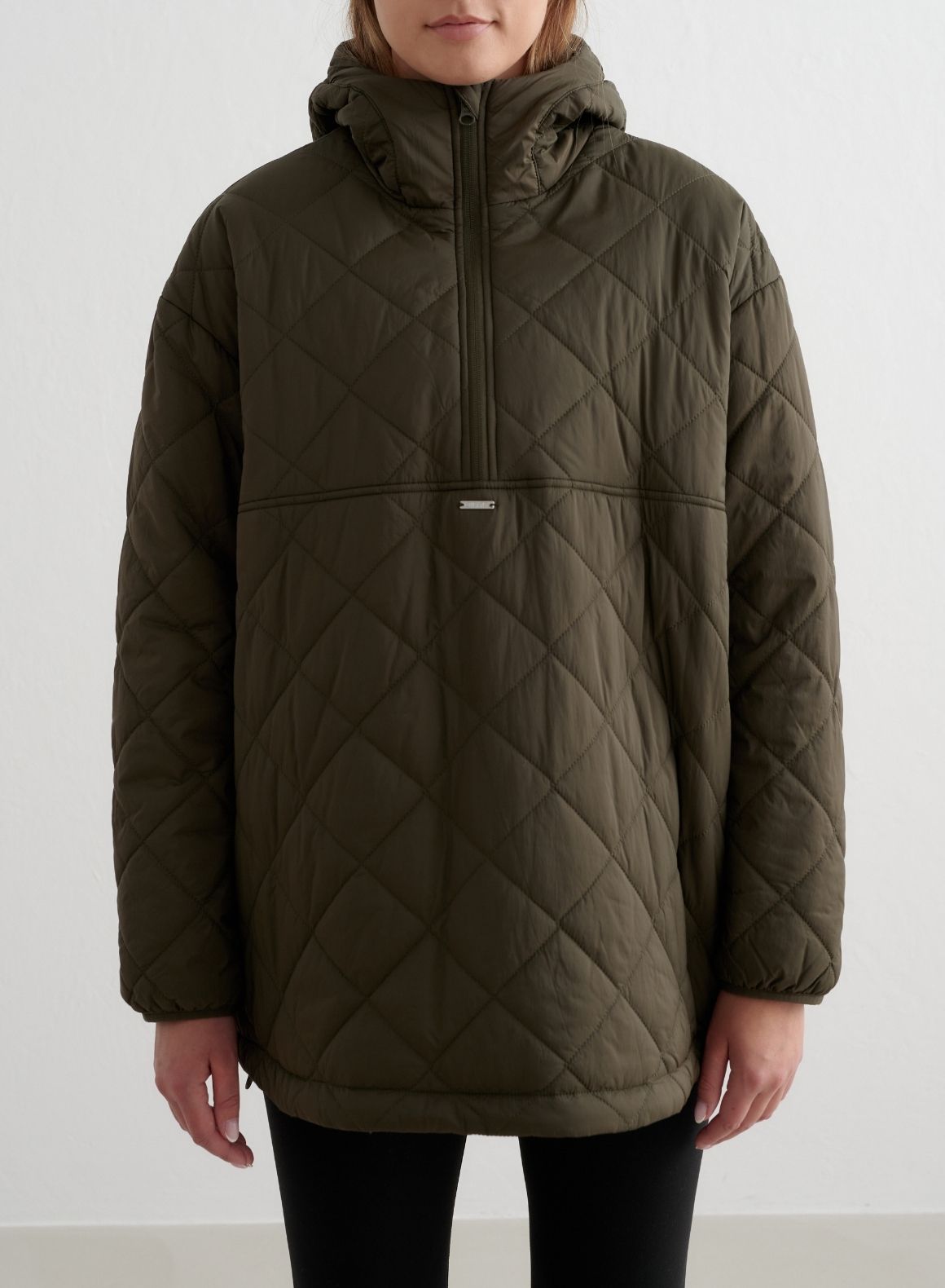 Khaki Oversized Quilted Anorak – AIM'N