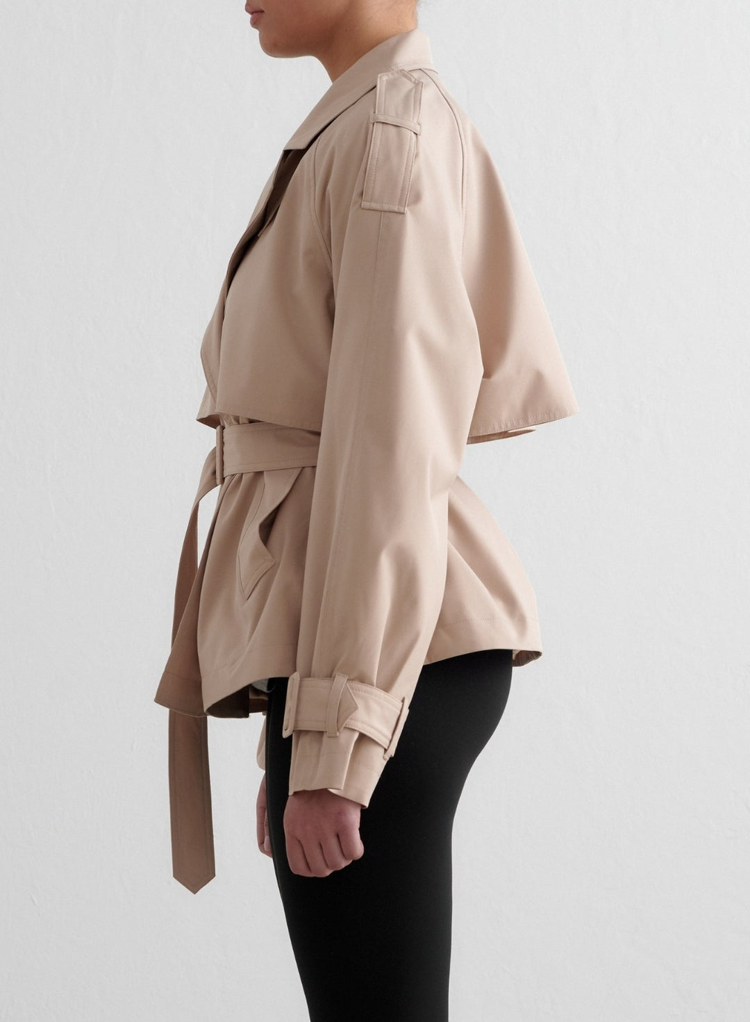 Beige Recycled Tech Trench Jacket – AIM'N