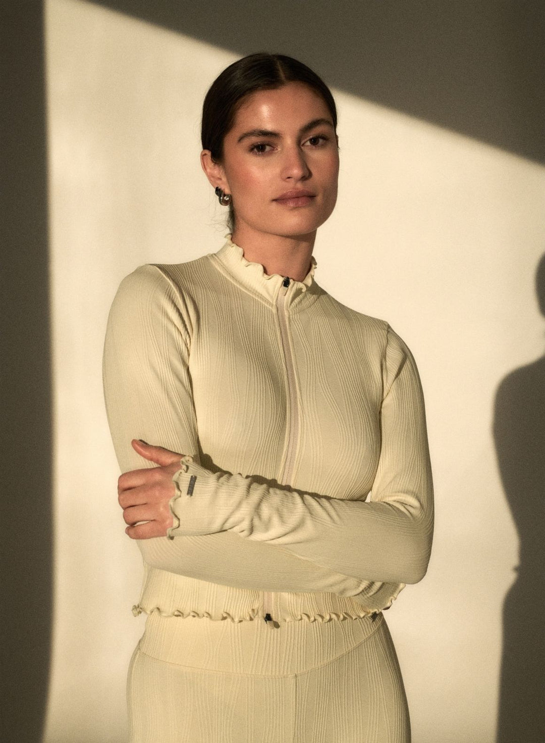 Almond White Tulip Zip Jacket – AIM'N