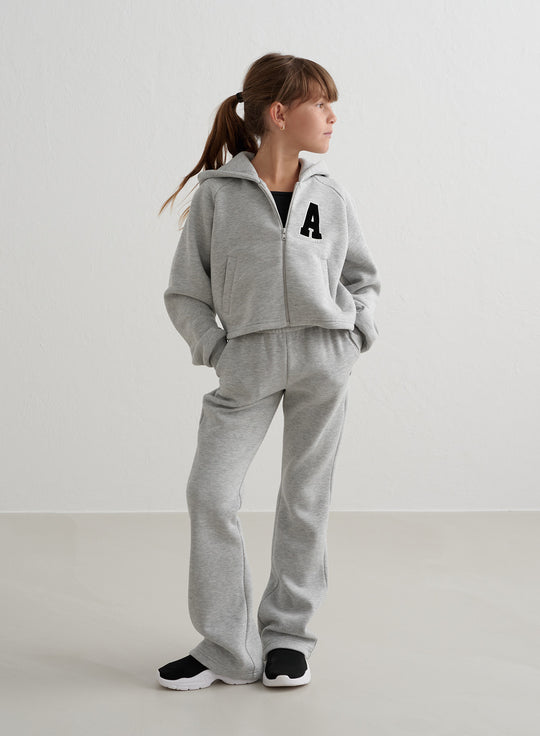 Grey Melange Young Flare Sweatpants – AIM'N - Main Image