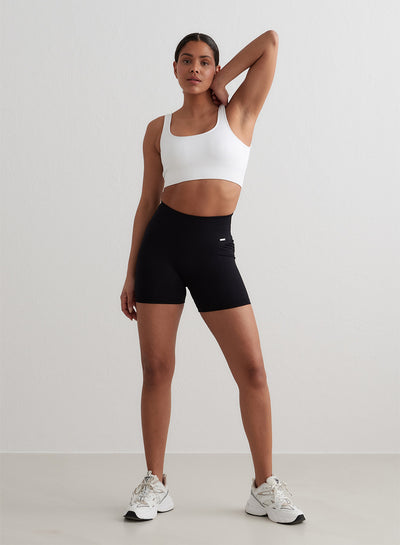  YUNOGA Womens High Waist Athletic Shorts 6 Inseam Yoga Shorts  No Front Seam Workout Running Biker Shorts