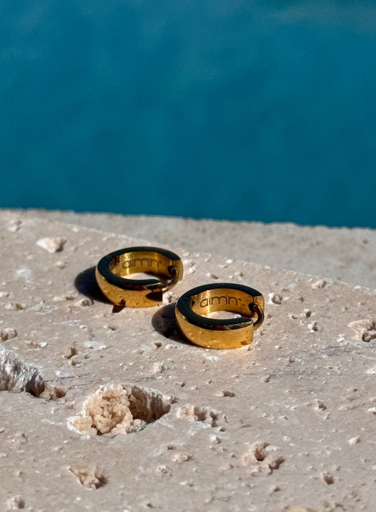 Gold Waterproof Hoop Earrings – AIM'N