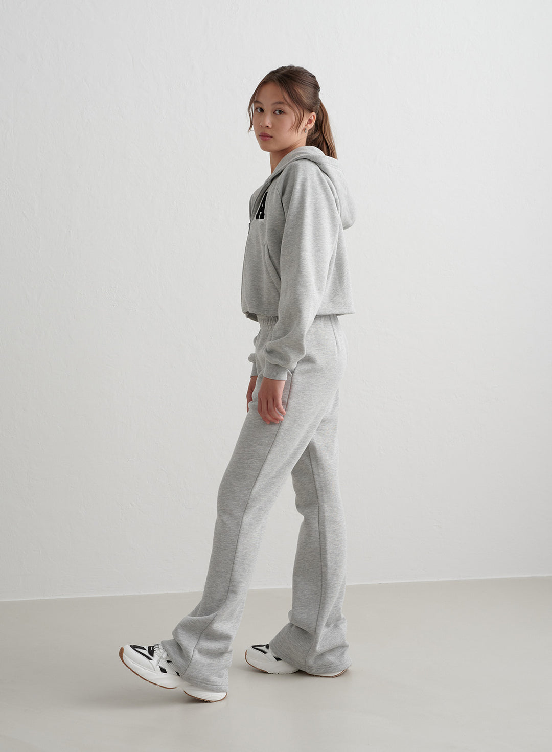 Grey Melange Young Flare Sweatpants – AIM'N