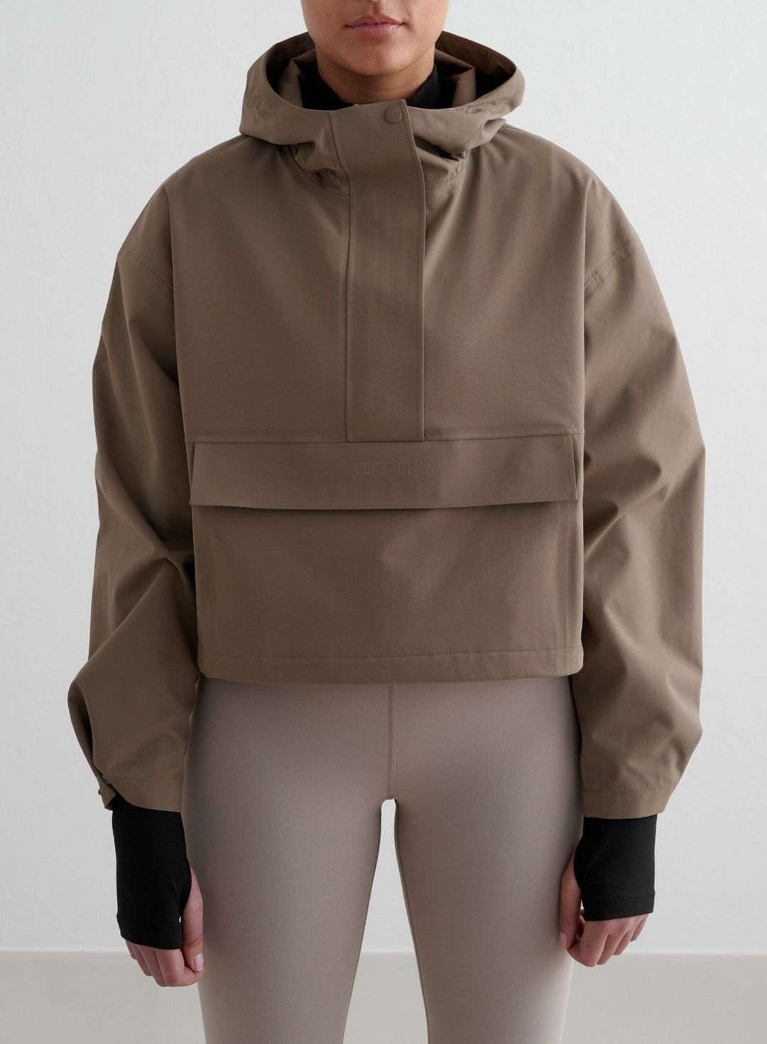 Nougat Cropped Waterproof Anorak – AIM'N