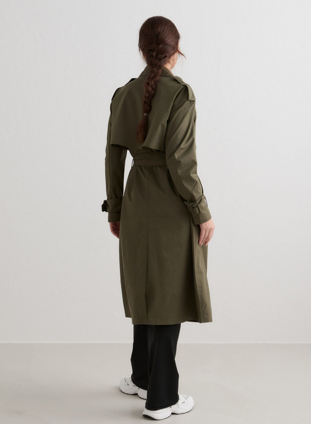 Khaki Recycled Tech Trench Coat – AIM'N