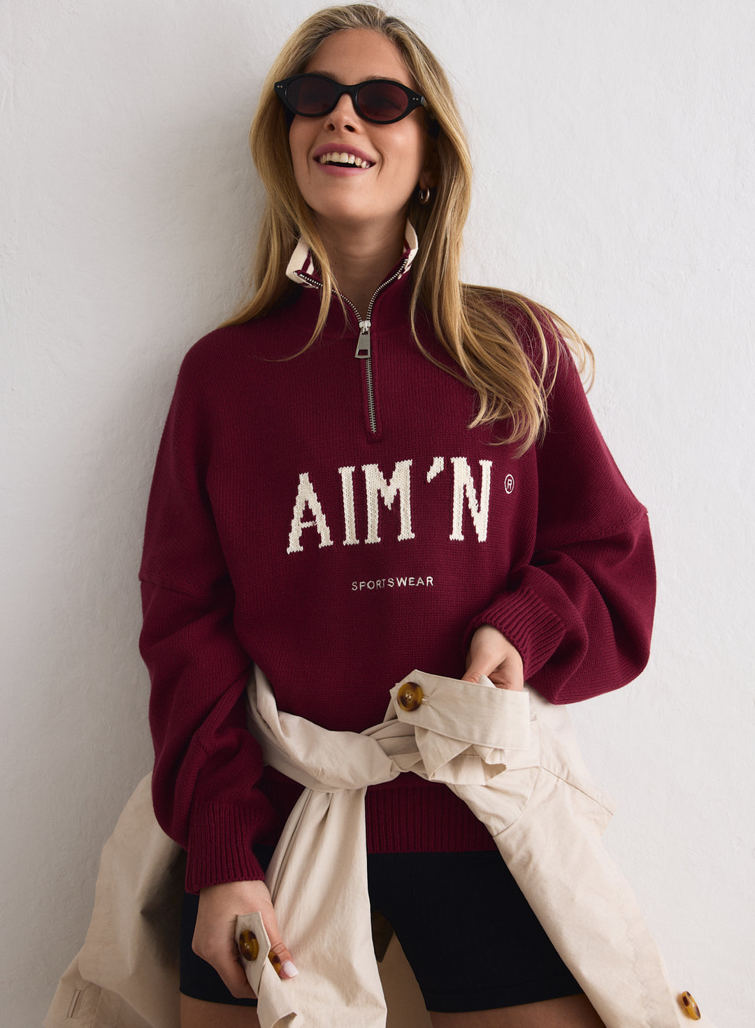 Ruby College Knitted Half Zip – AIM'N