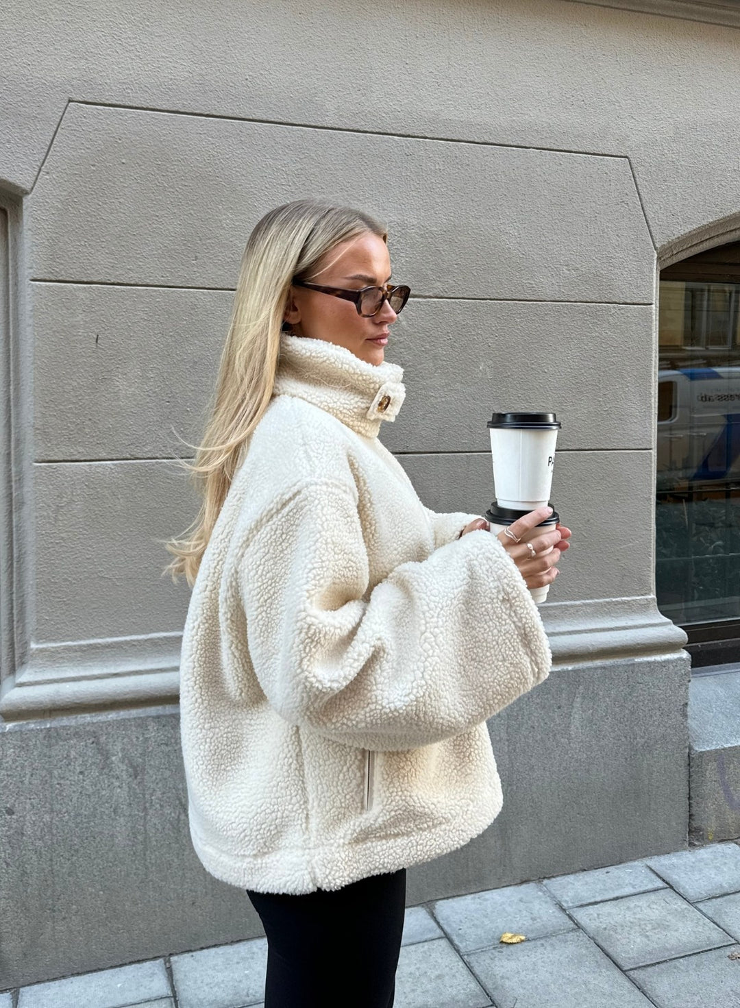 Almond White Pile Anorak – AIM'N