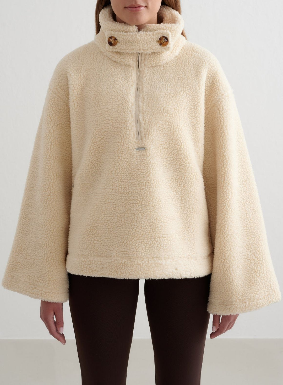 Almond White Pile Anorak – AIM'N