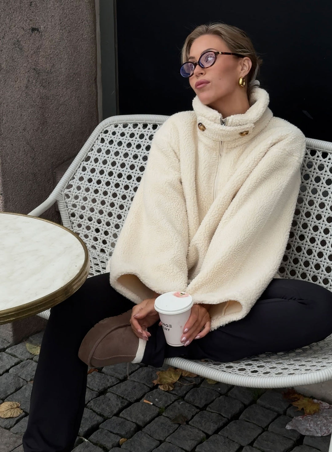 Almond White Pile Anorak – AIM'N