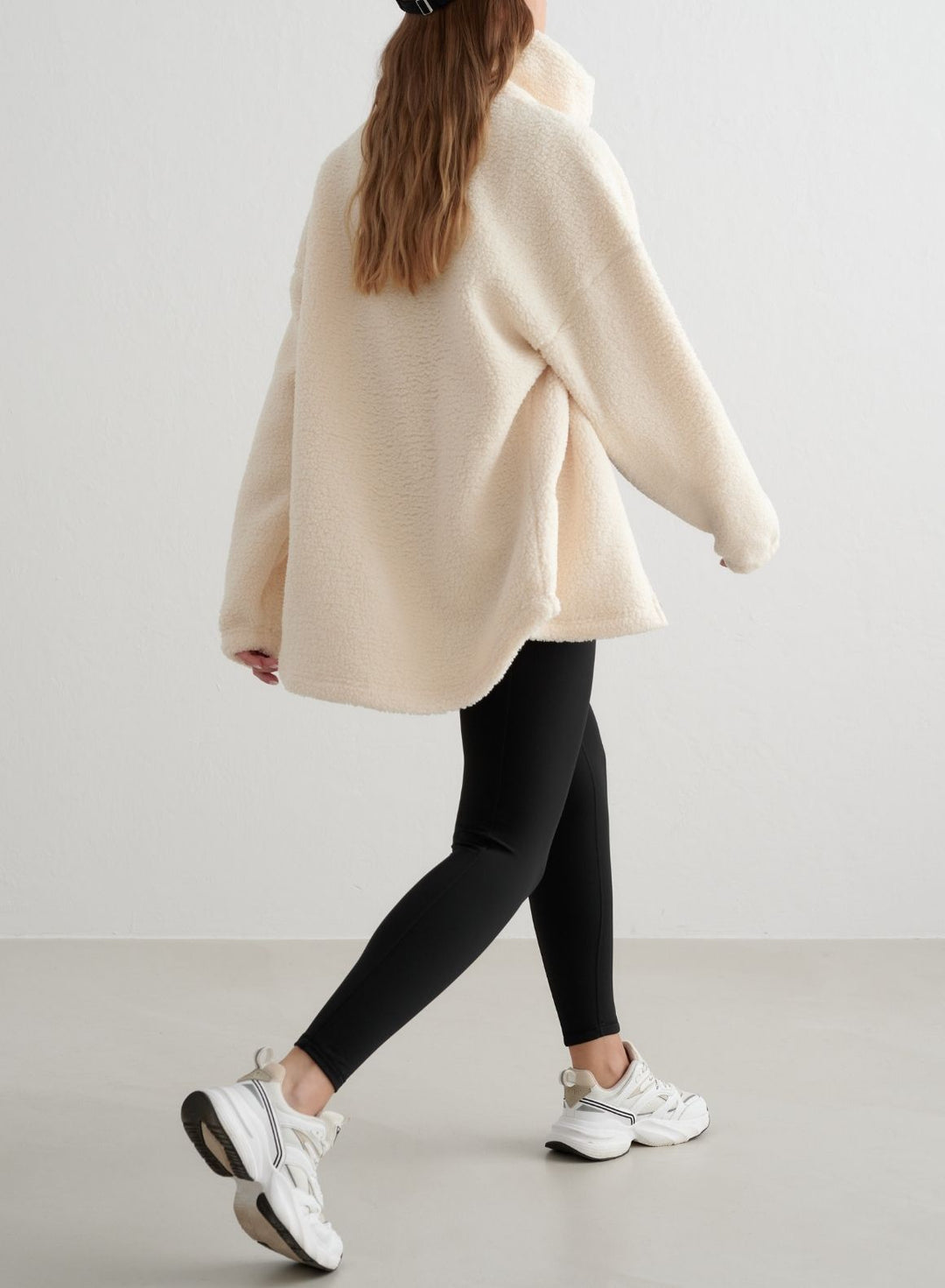 Almond White Pile Jacket – AIM'N