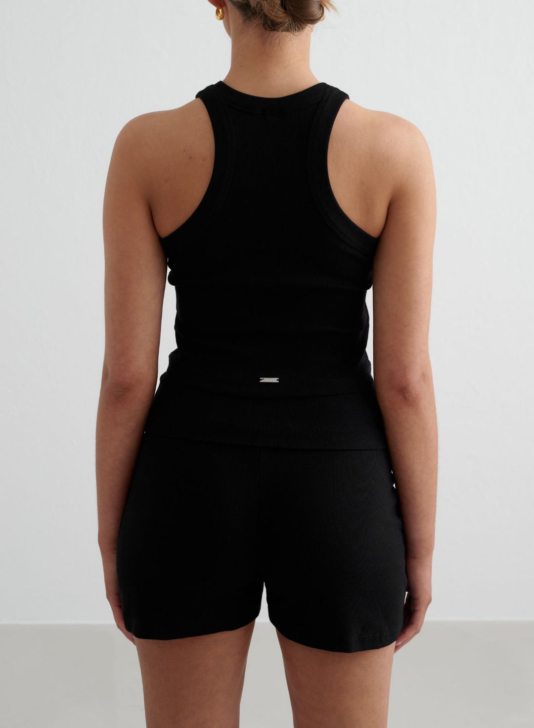 Black Ease Ribbed Tank Top – AIM'N