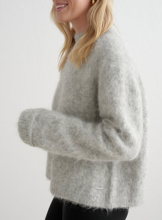Grey Melange Alpaca Knit Sweater – AIM'N