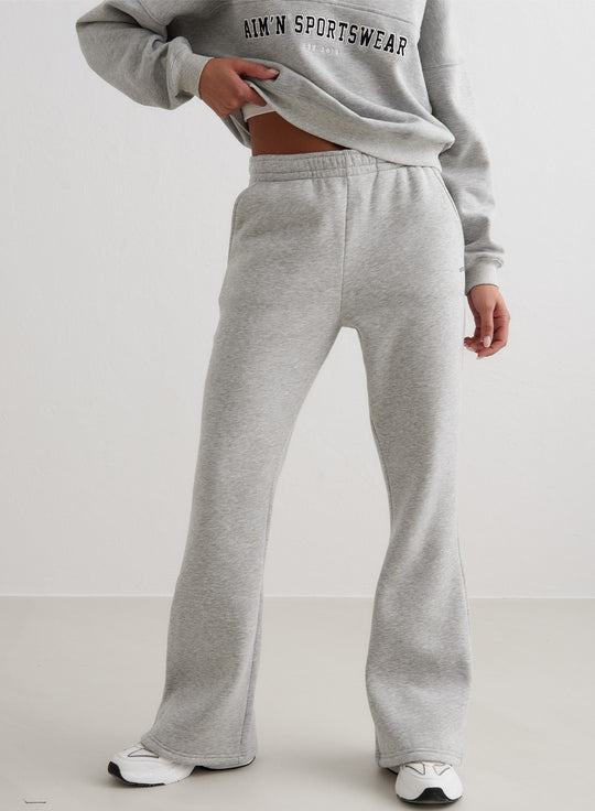 Grey Melange Flare Sweatpants – AIM'N