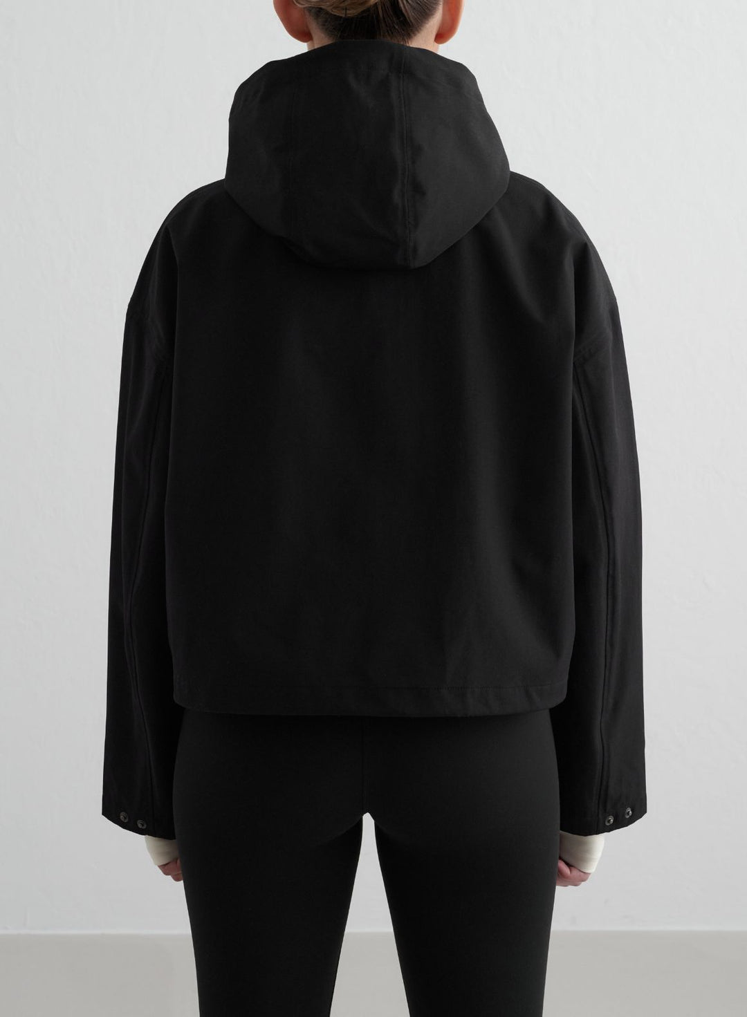 Black Cropped Waterproof Anorak – AIM'N