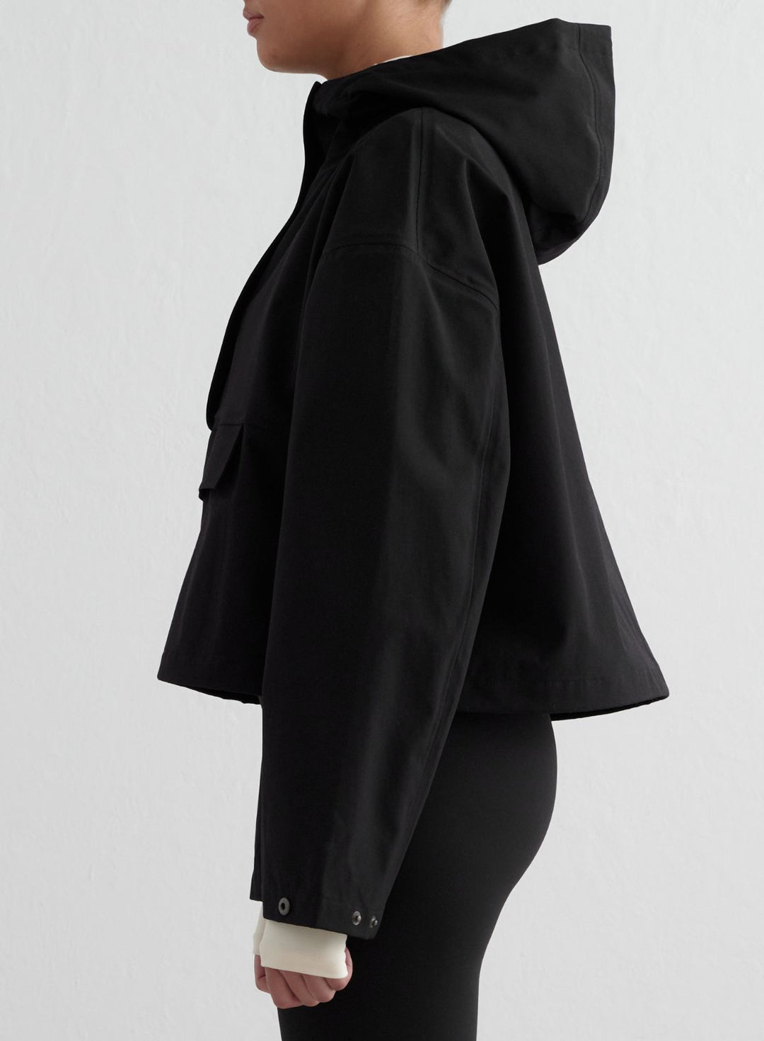 Black Cropped Waterproof Anorak – AIM'N