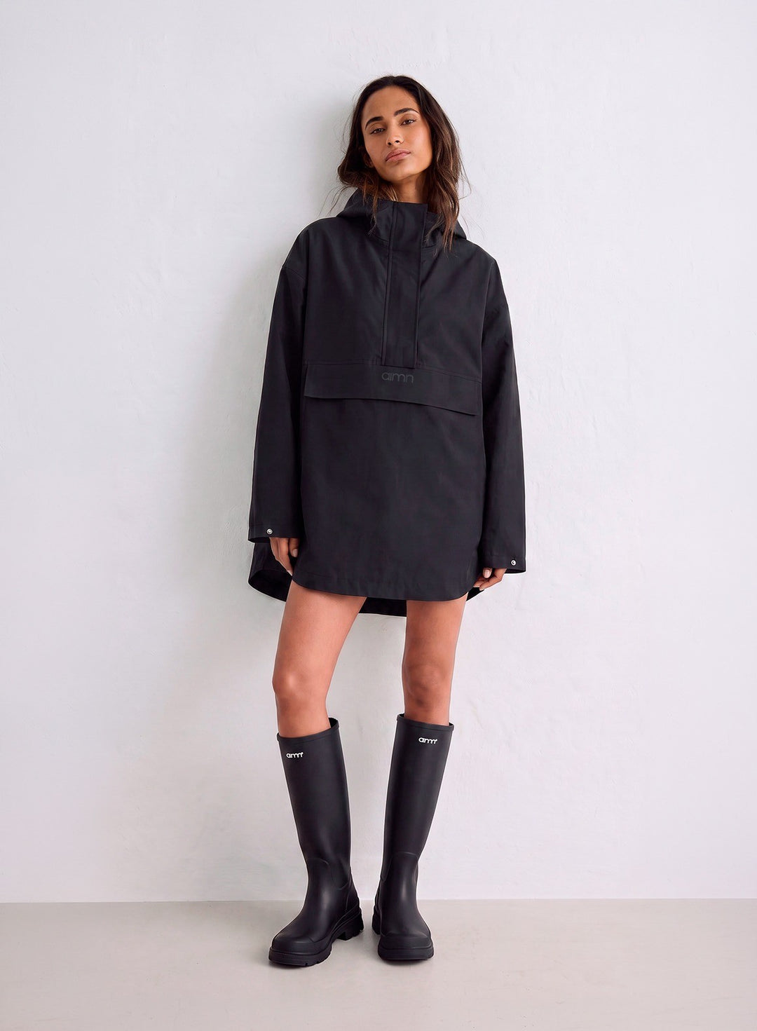 Black Waterproof Oversized Anorak – AIM'N