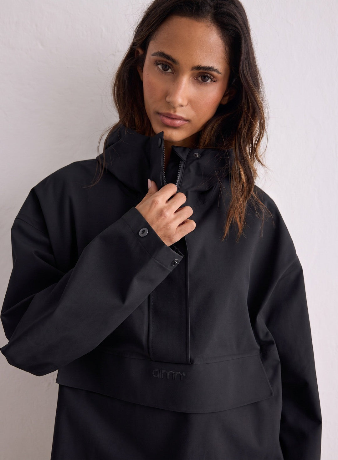 Black Waterproof Oversized Anorak – AIM'N