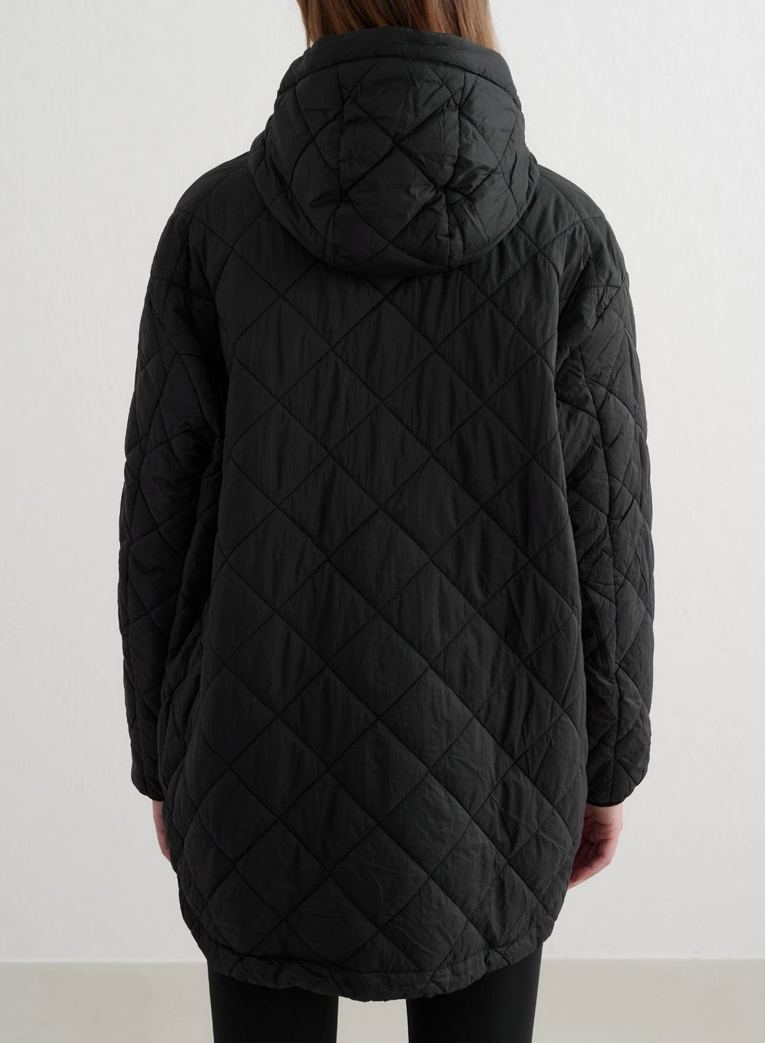 Black Oversized Quilted Anorak – AIM'N