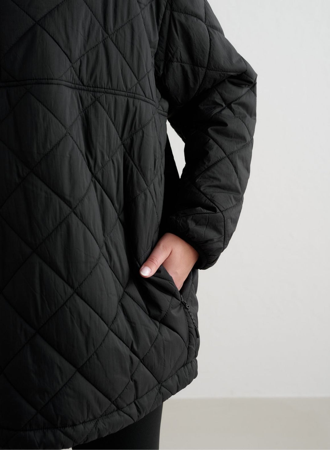 Black Oversized Quilted Anorak – AIM'N