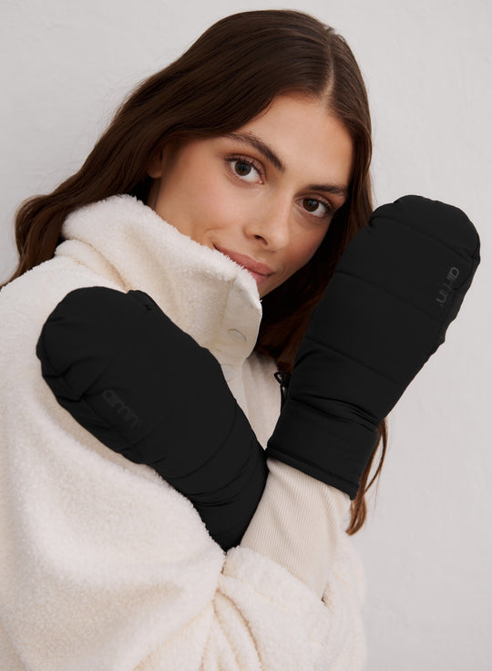 Black Padded Mittens