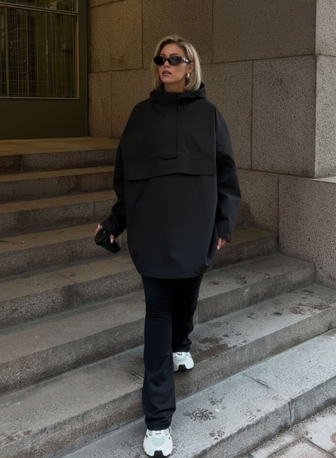Black Waterproof Oversized Anorak – AIM'N