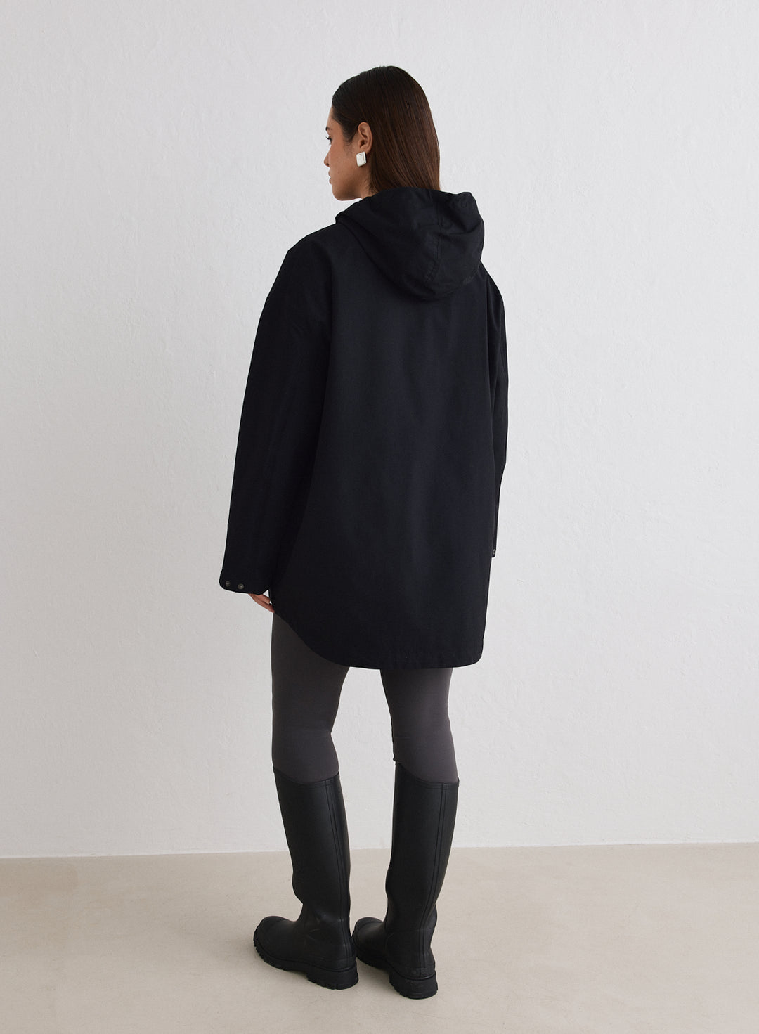 Black Waterproof Oversized Anorak – AIM'N