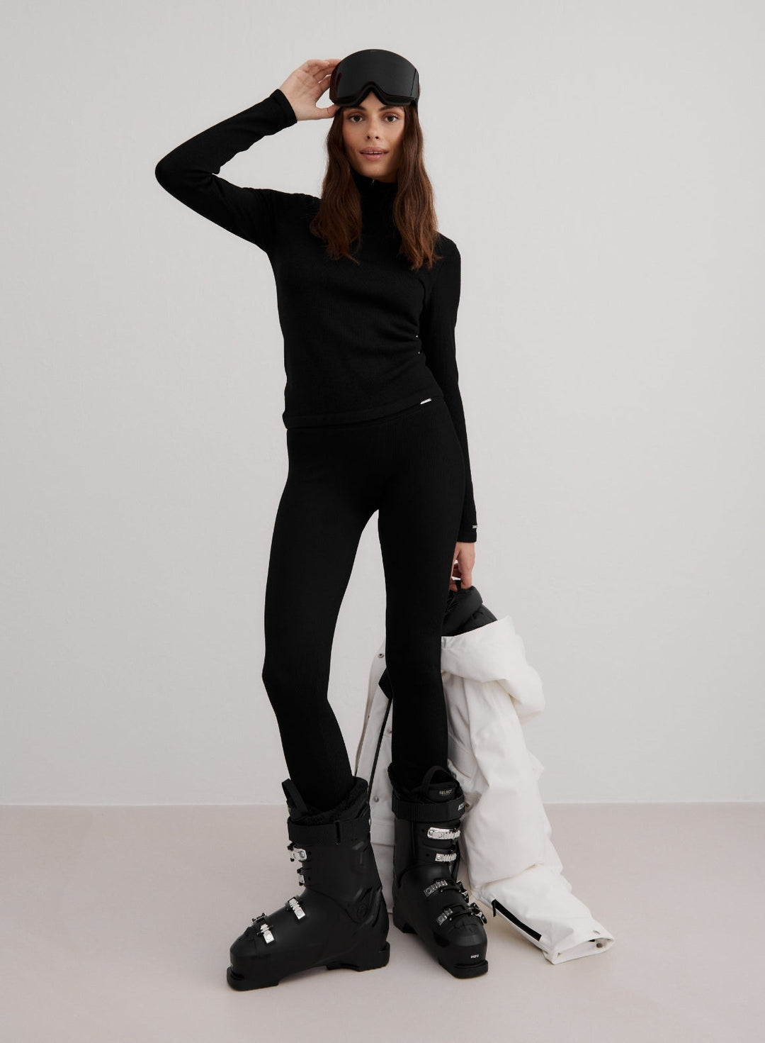 Black Ribbed Wool Leggings – AIM'N Black Ribbed Wool Leggings – AIM'N