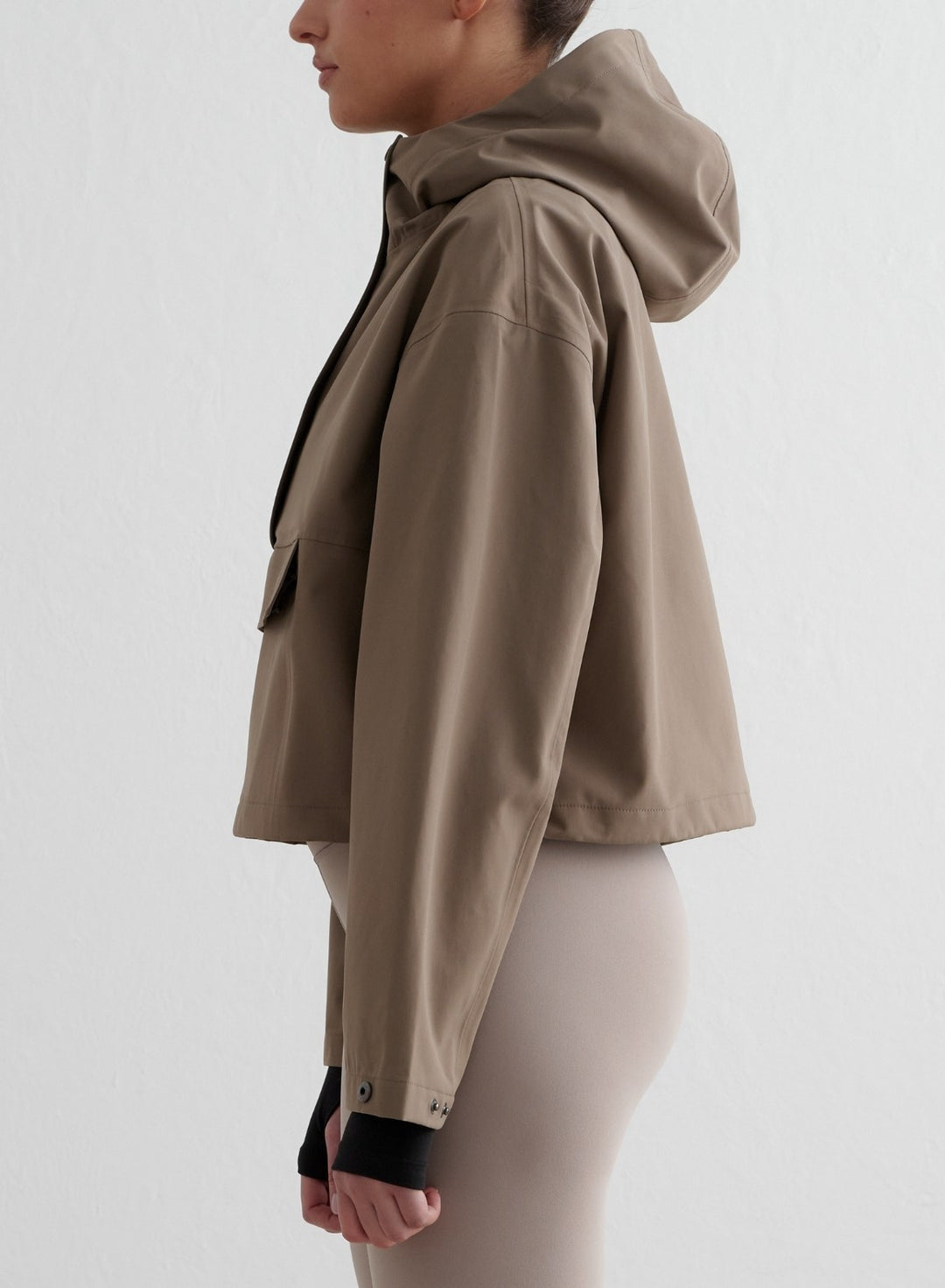 Nougat Cropped Waterproof Anorak – AIM'N