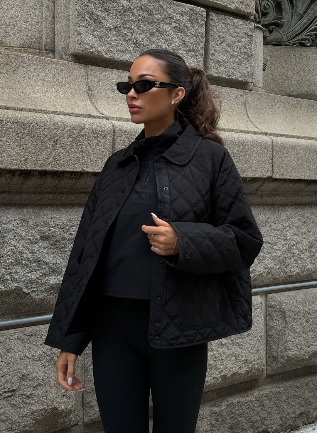 Black Quilted Femme Jacket – AIM'N