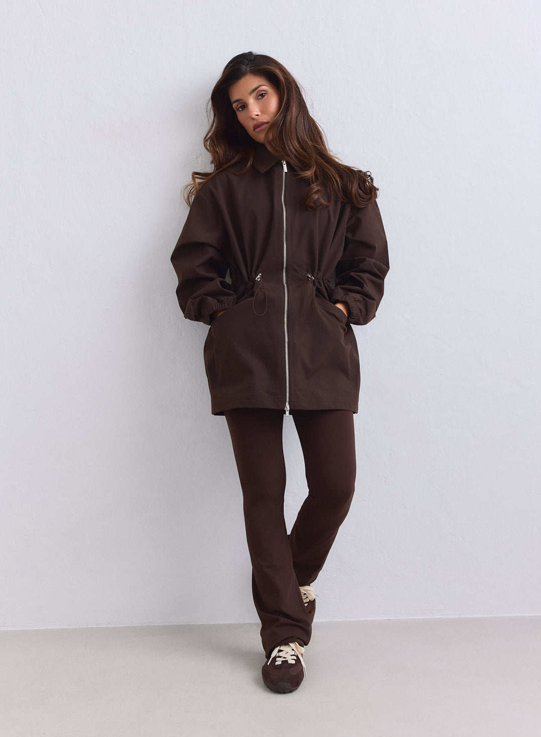 Chocolate Waterproof Zip Jacket – AIM'N