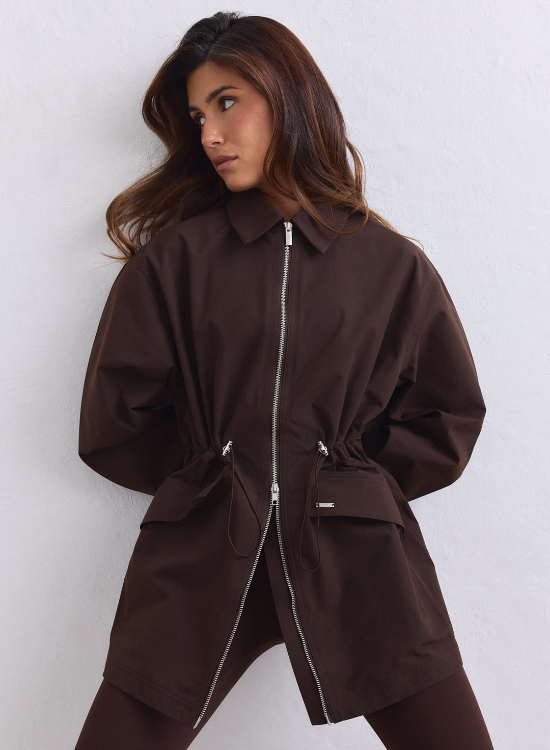 Chocolate Waterproof Zip Jacket – AIM'N