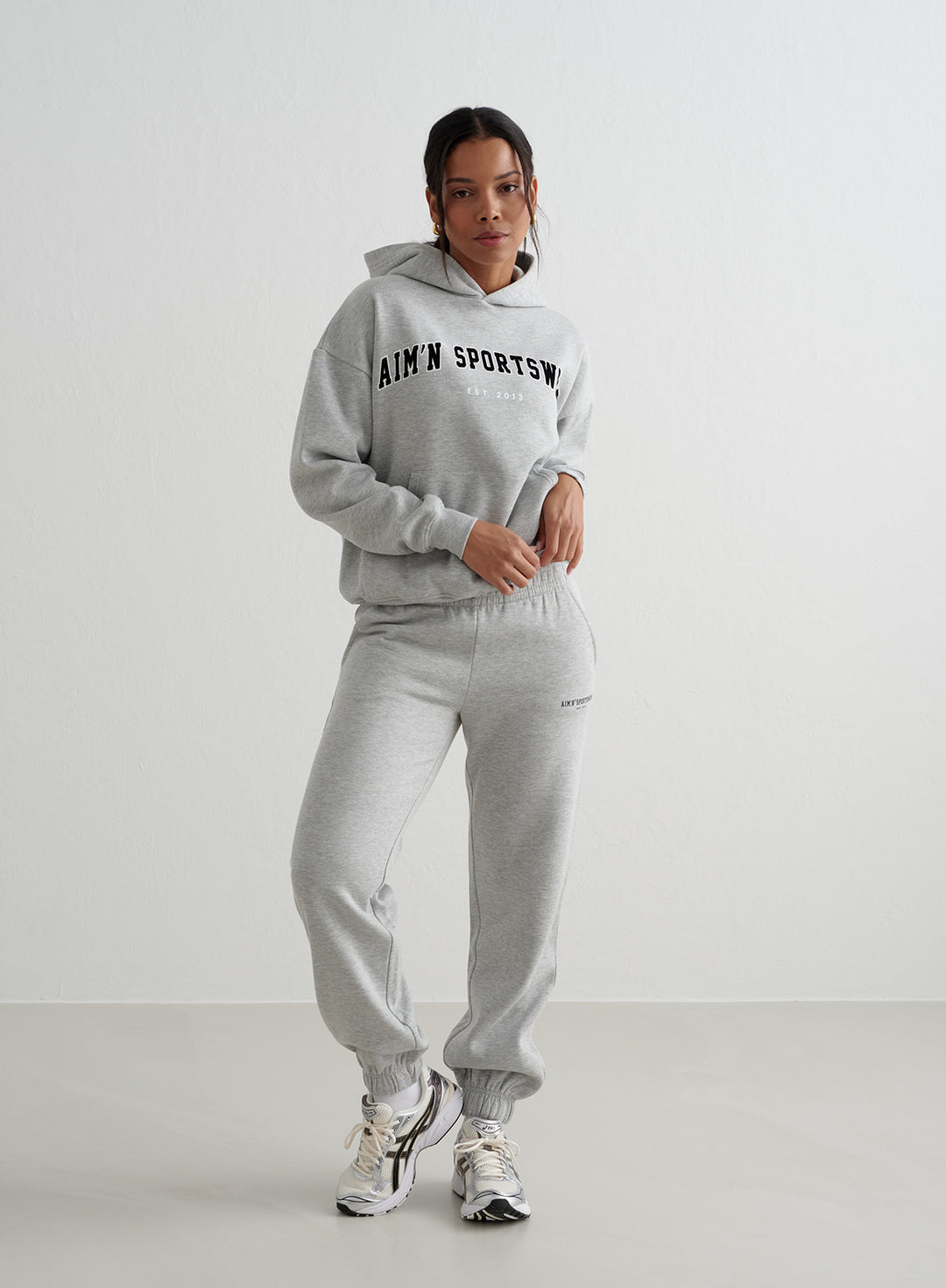 Grey Melange Varsity Classic Sweatpants – AIM'N