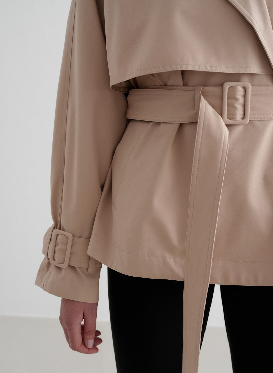 Beige Recycled Tech Trench Jacket – AIM'N