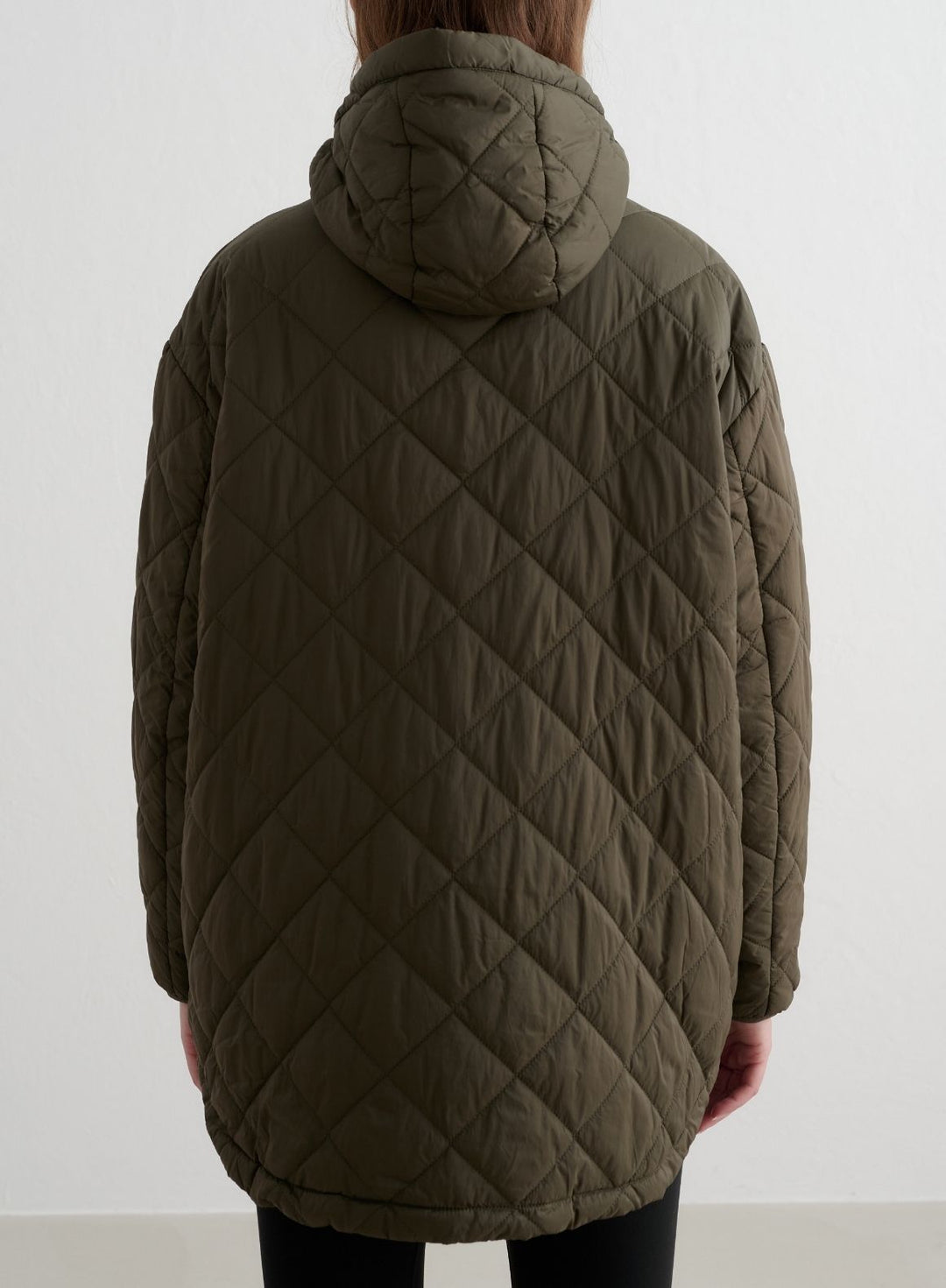 Khaki Oversized Quilted Anorak – AIM'N
