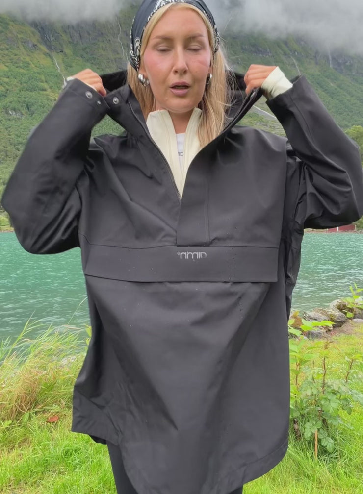 Black Waterproof Oversized Anorak – AIM'N