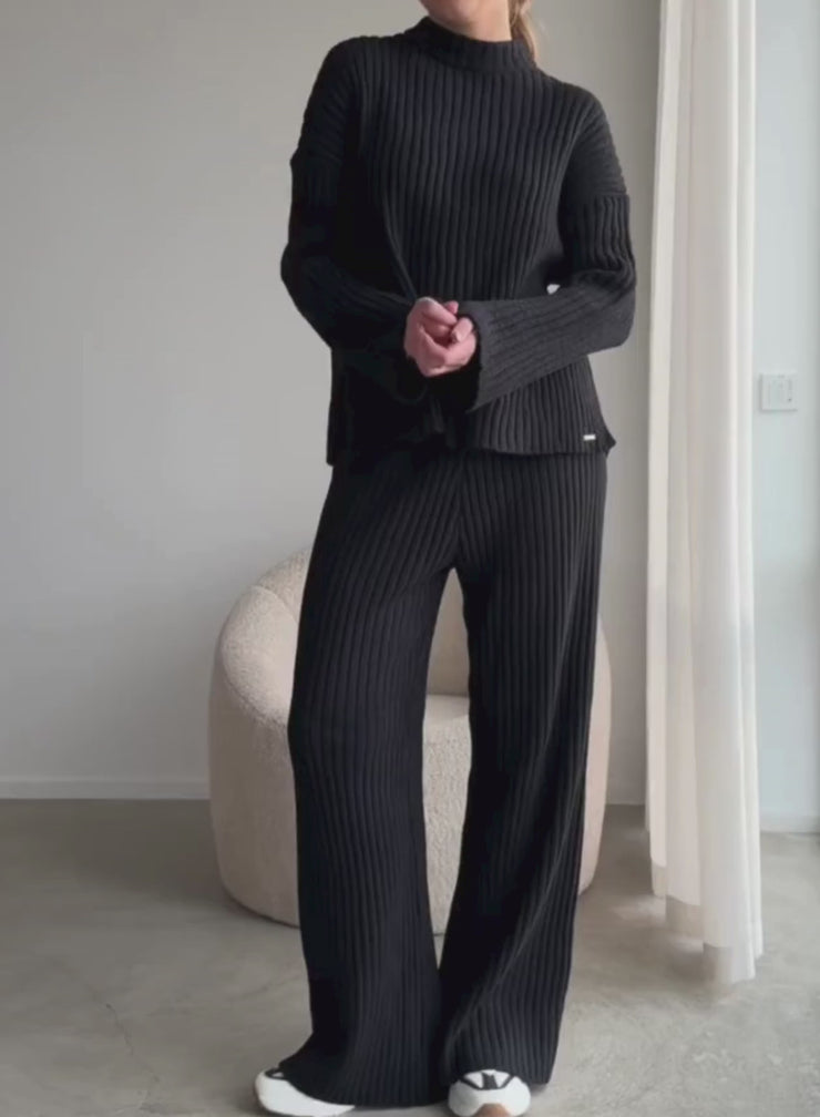 Black Rib Knit Set – AIM'N