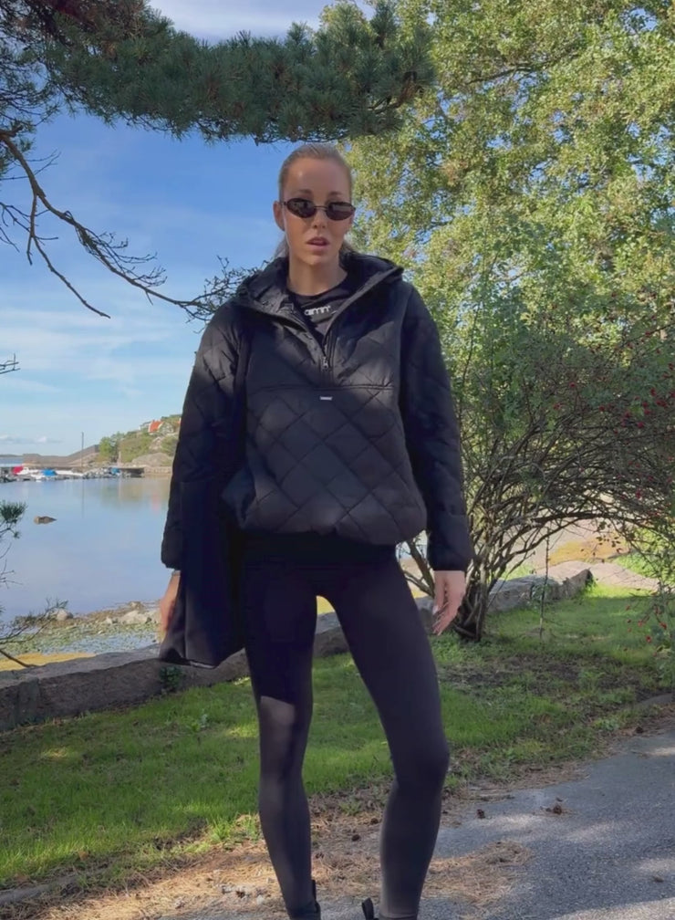 Black Oversized Quilted Anorak – AIM'N