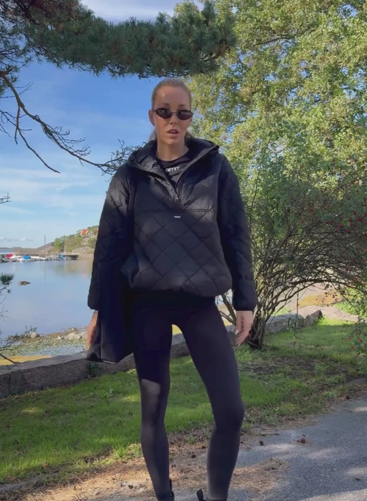 Black Oversized Quilted Anorak – AIM'N