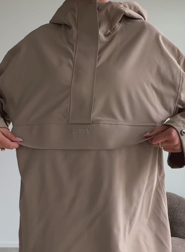 Espresso Waterproof Oversized Anorak – AIM'N