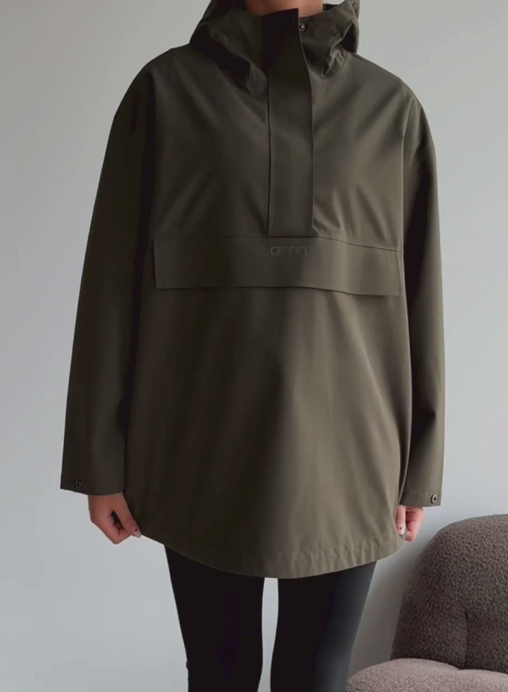Khaki Waterproof Oversized Anorak – AIM'N