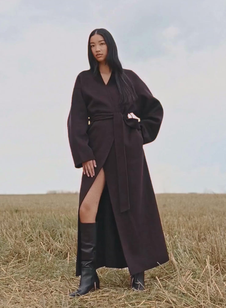 Chocolate Wool Coat – AIM'N